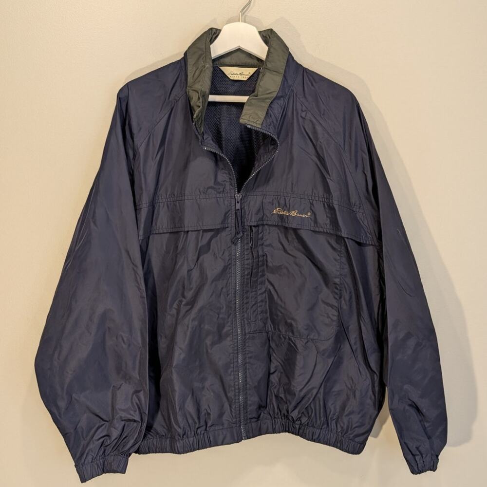 Eddie Bauer Mens Windbreaker Jacket Rain Boating Hiking Camping Layer - Size M